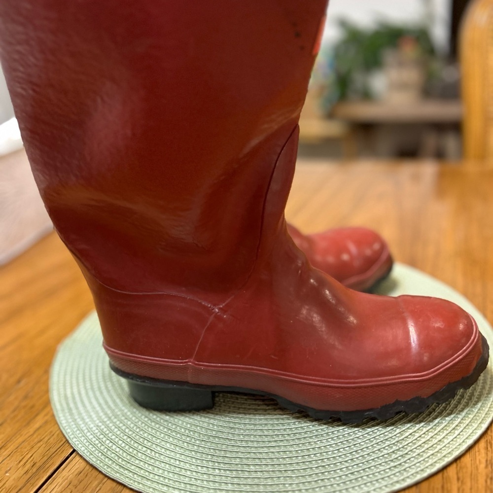 Vintage Lehigh Steel Toe Boots Mens 7 Red Ranger Rubber Safety Sherpa Lined - Picture 7 of 14
